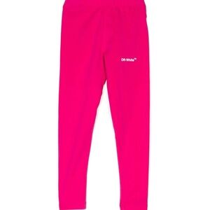 Off-White Kids Diag Stripe Leggings in Hot Pink (Size 10Y — Runs Small)